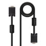 Nanocable Cable SVGA con Ferrita, VGA Macho a VGA Macho, 15m, Negro